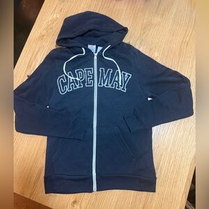 Cape May Black Zip-Up Hoodie